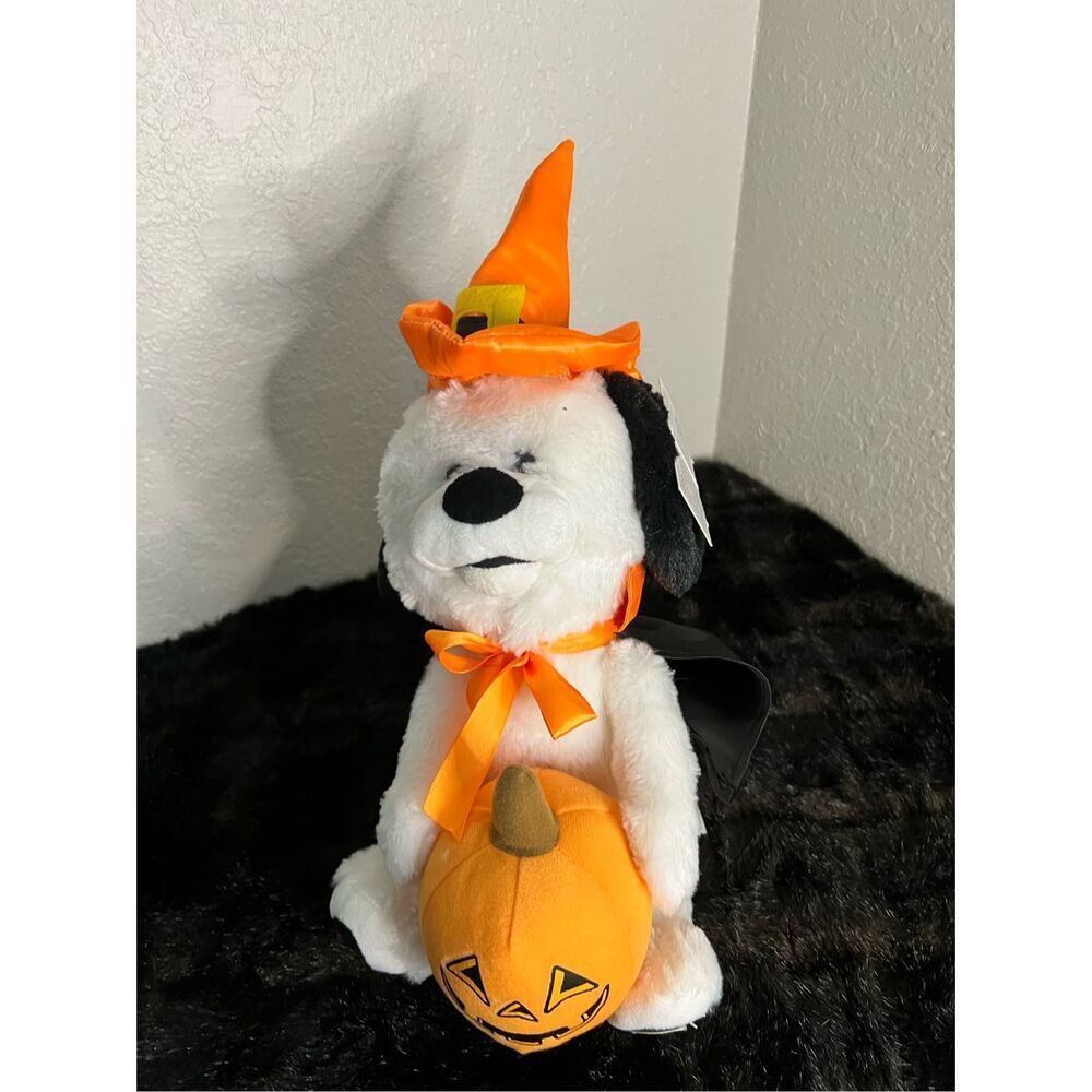 Sound N Light pumpkin dog Halloween sings witch Doctor plush